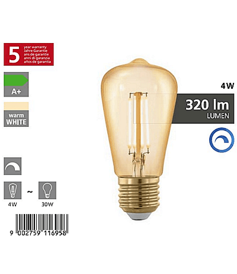 LED 4W E27 Dimmable 1700K 320 lumen thumbnail 2