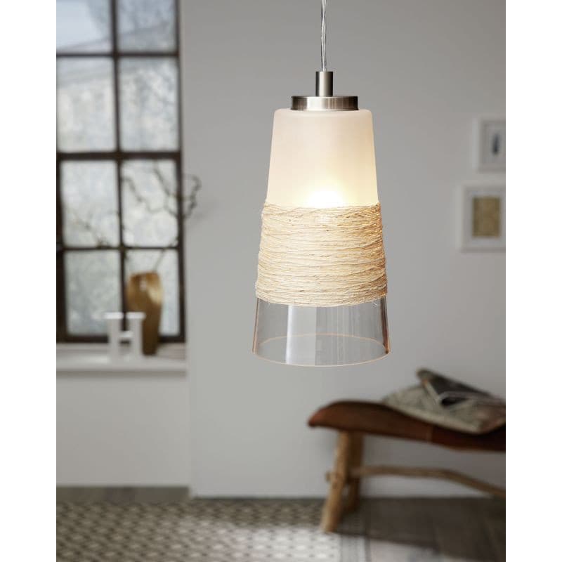 Vintage Twine &amp; Glass Triple Ceiling Fitting thumbnail 5