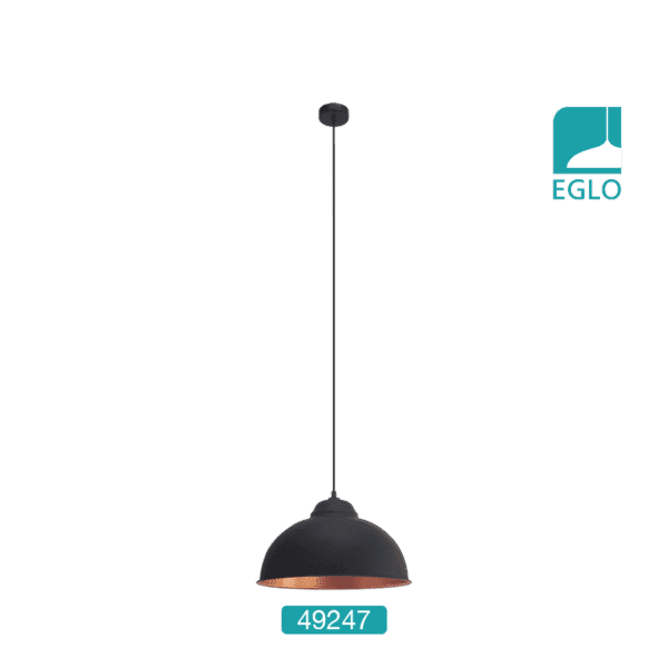 Vintage Black and Copper Pendant Ceiling Light