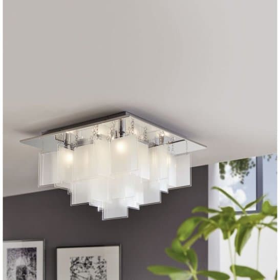 1 Chrome and Satin Partition Shade Ceiling Fitting thumbnail 3