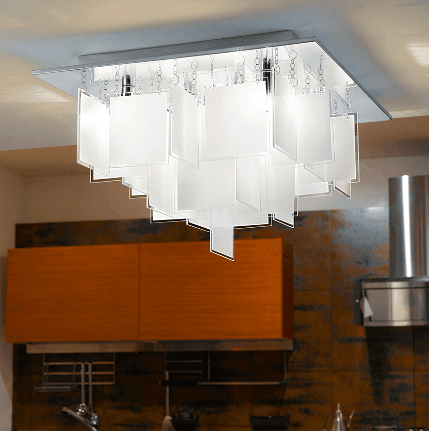 1 Chrome and Satin Partition Shade Ceiling Fitting thumbnail 2