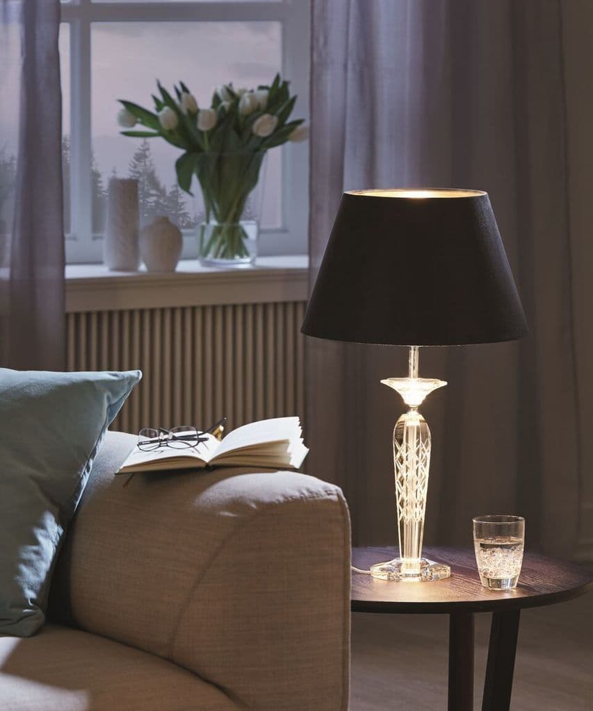 Crystal Table Lamp with Black &amp; Silver Shade thumbnail 3