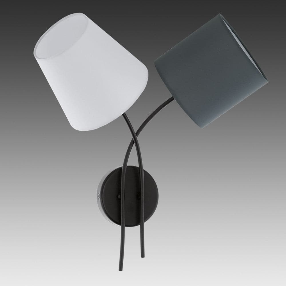 2 head Wall Light Black thumbnail 2