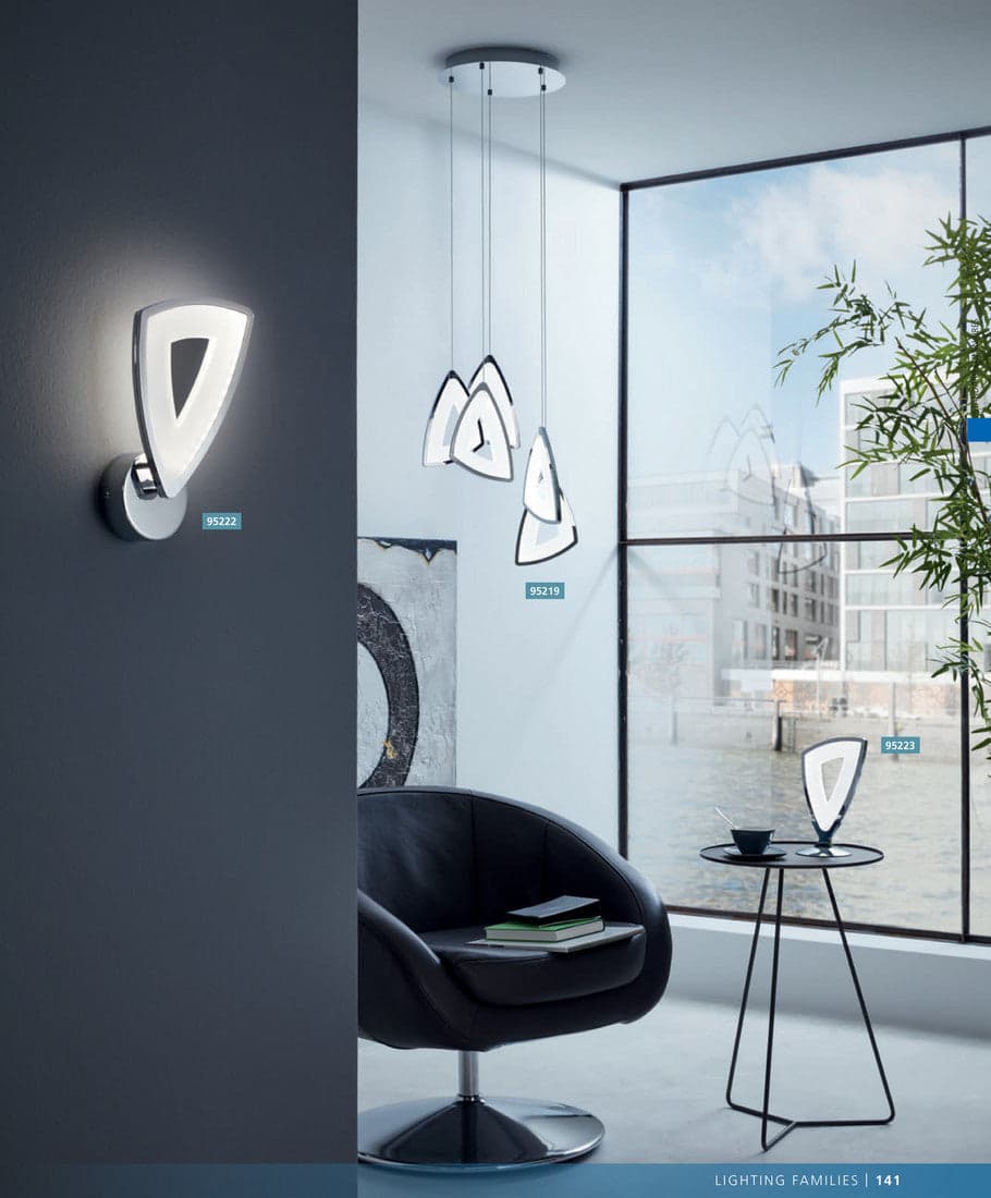 5 light LED Pendant Chrome thumbnail 3