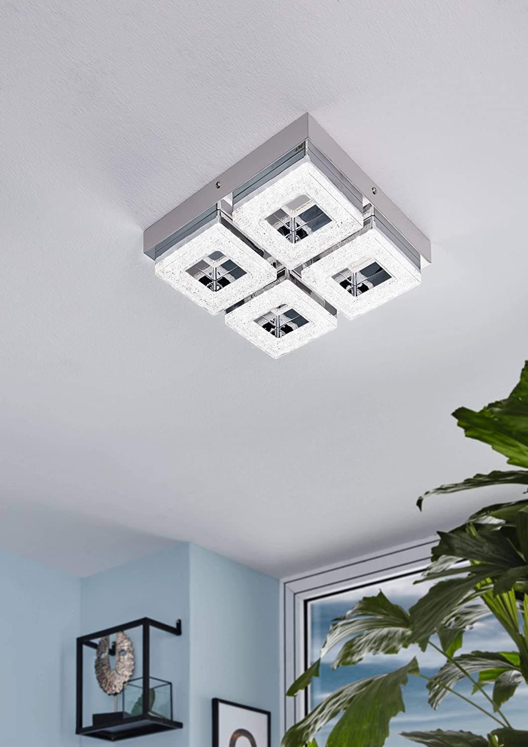 4 Square LED Crystal Ceiling Fitting thumbnail 2