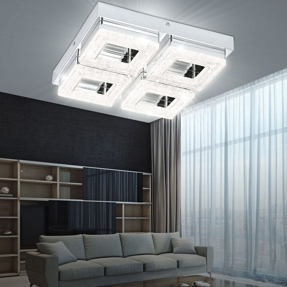 4 Square LED Crystal Ceiling Fitting thumbnail 3