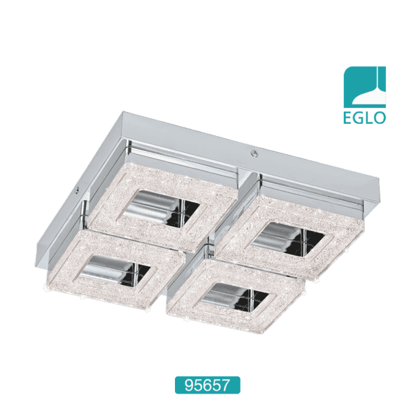 4 Square LED Crystal Ceiling Fitting
