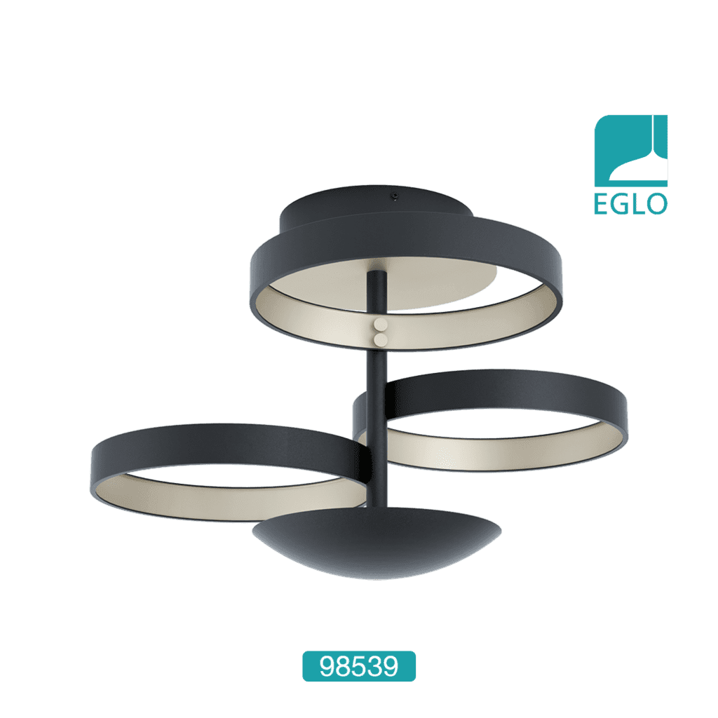 Semi Flush LED Ceiling Light In Black