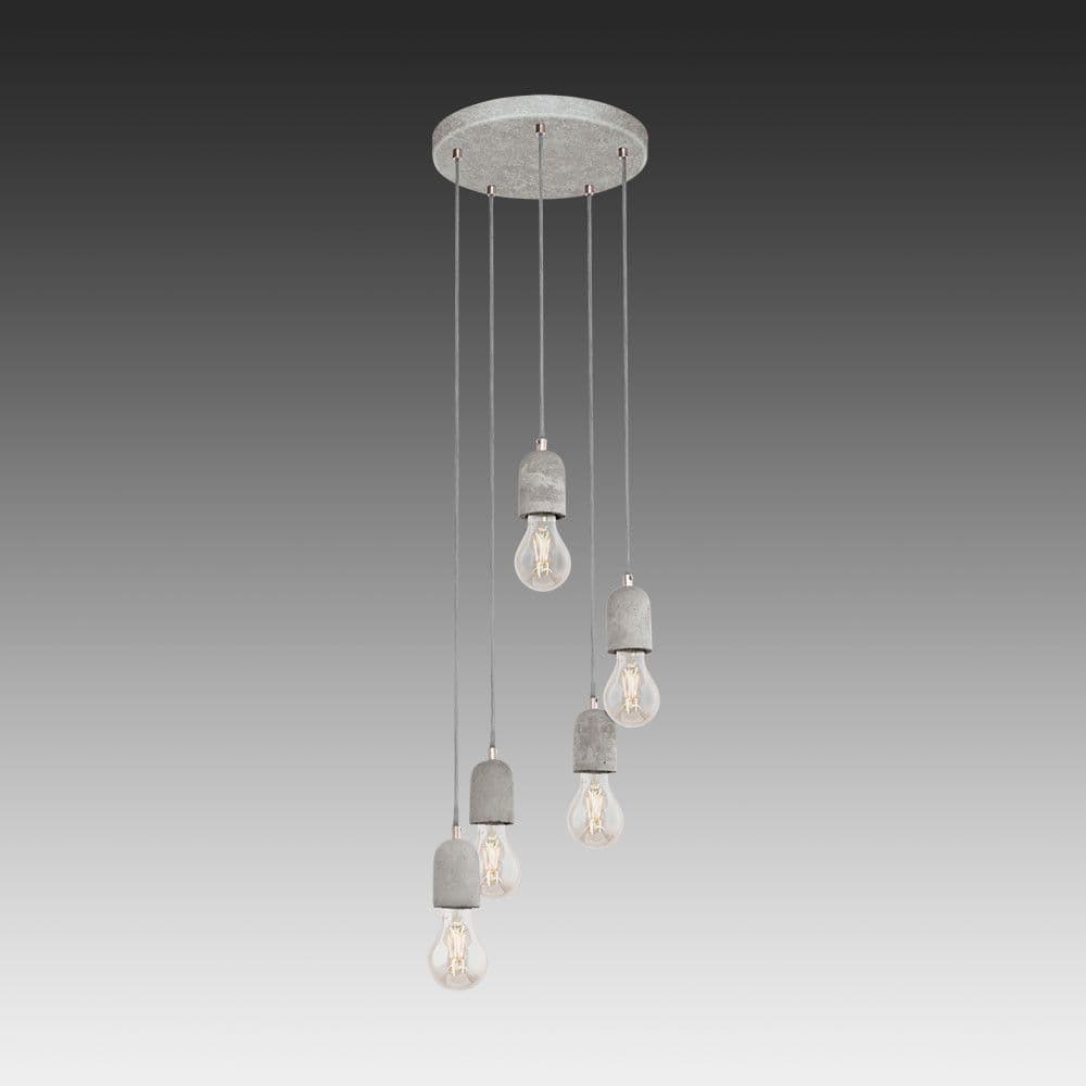 5 Bulb Ceiling Pendant Concrete thumbnail 2