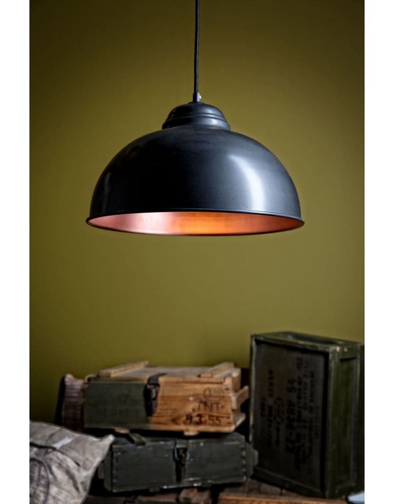 Vintage Black and Copper Pendant Ceiling Light thumbnail 2